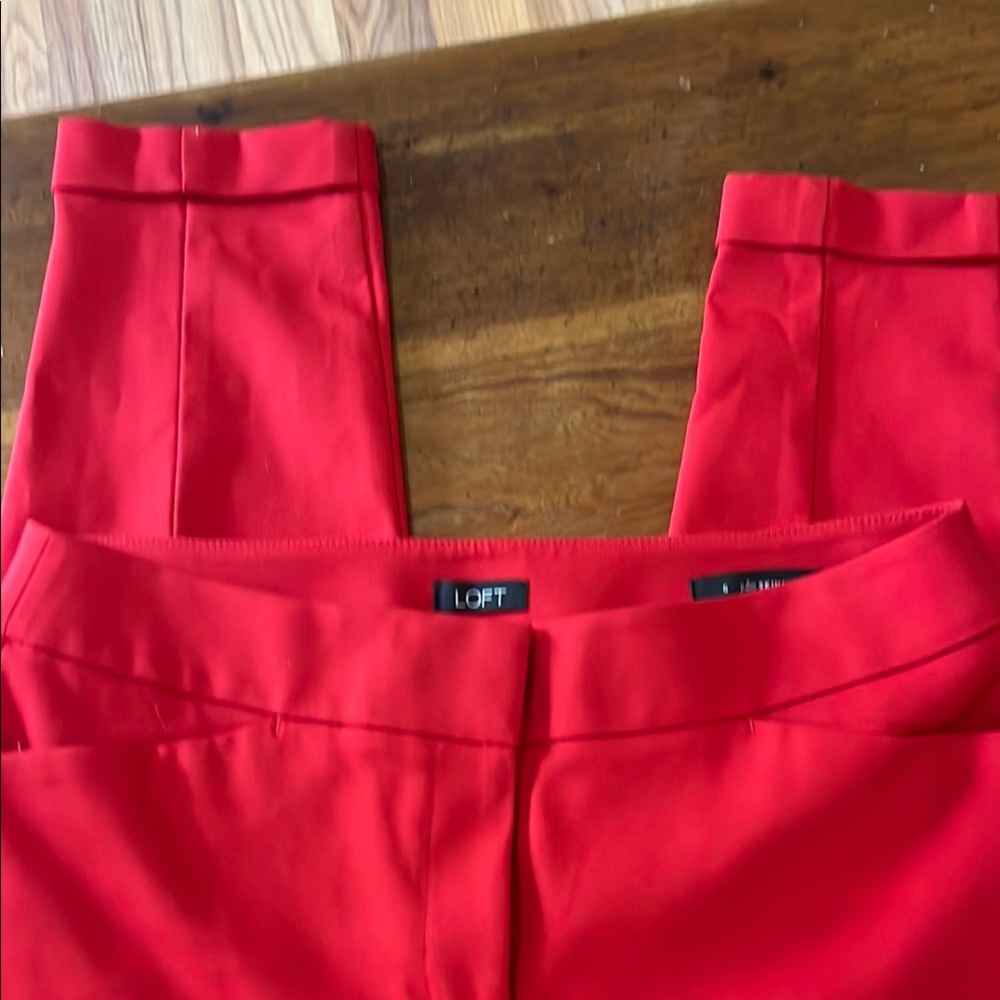 LOFT Red Tailored Trousers
